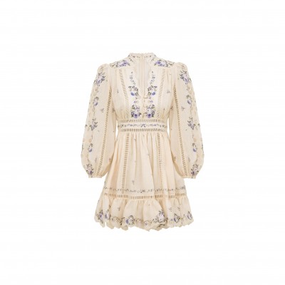 ZIMMERMANN PATIENCE PLUNGE MINI DRESS 